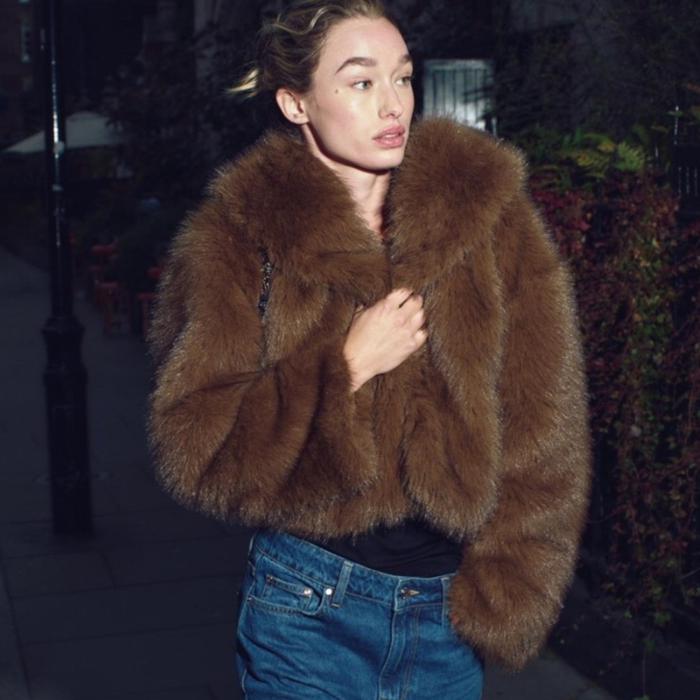 Zara Faux Fur Short Jacket